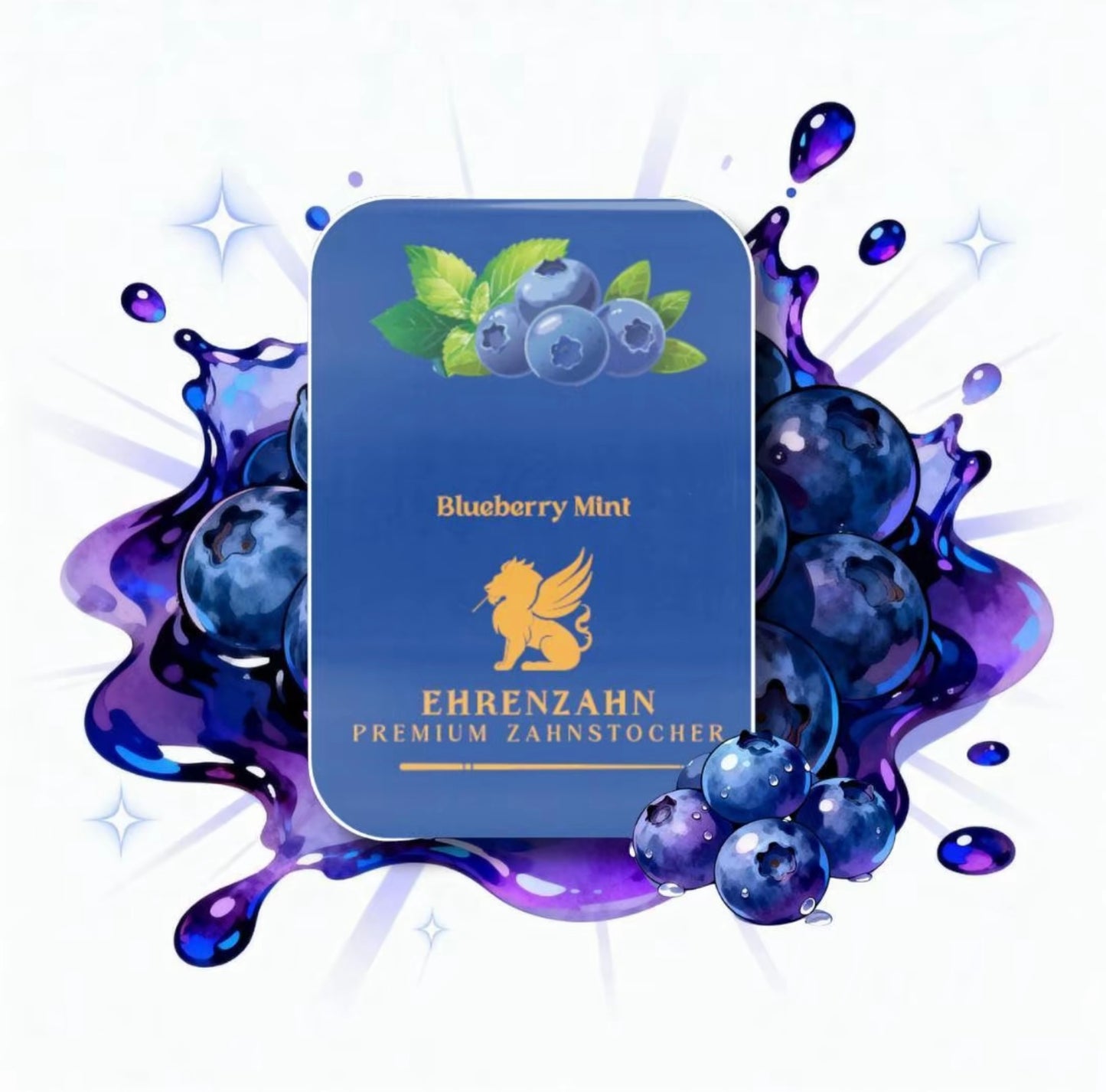 Ehrenzahn Zahnstocher mit Blueberry Mint Geschmack