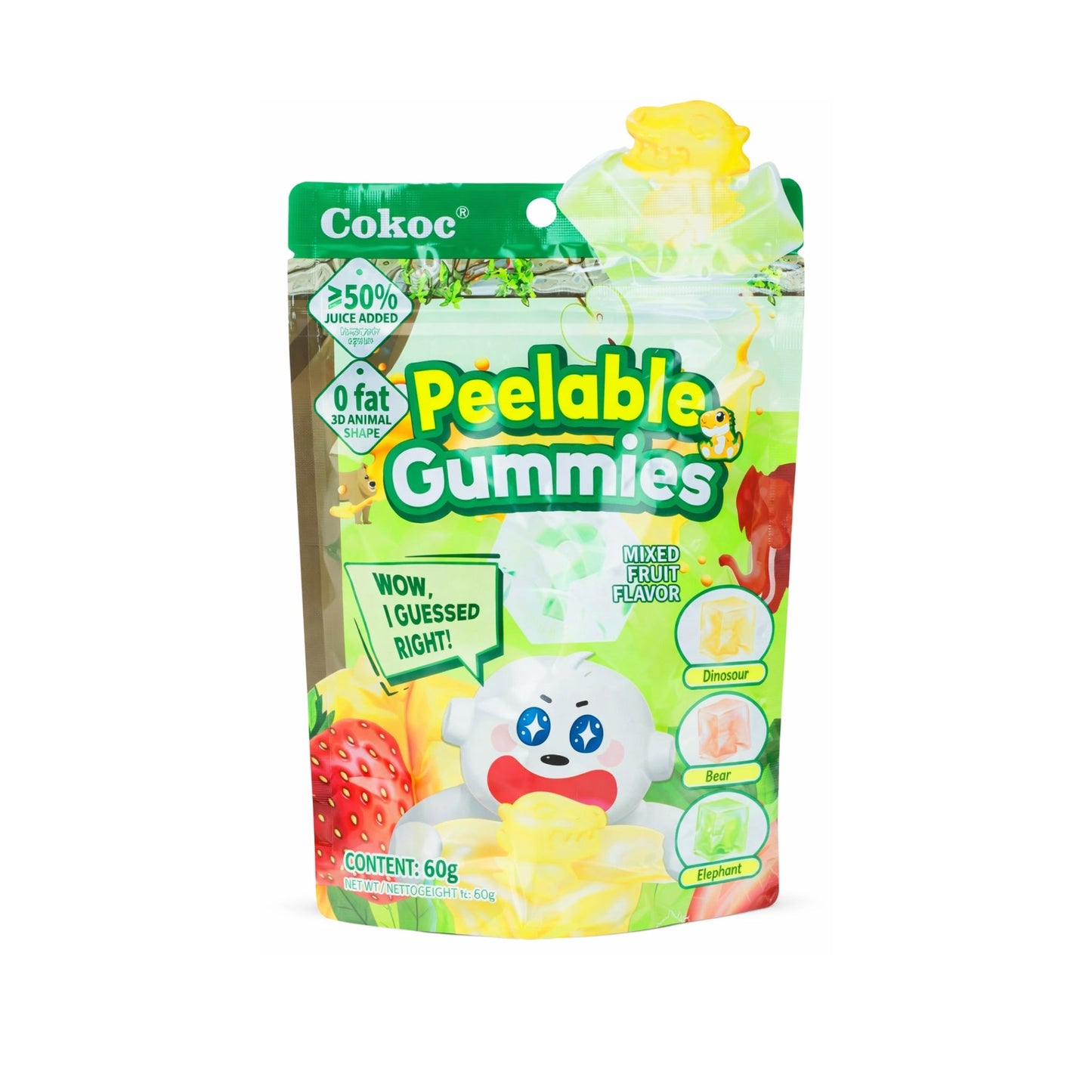 Cokoc Peeling Soft Candy - Mixed Fruit - 60g