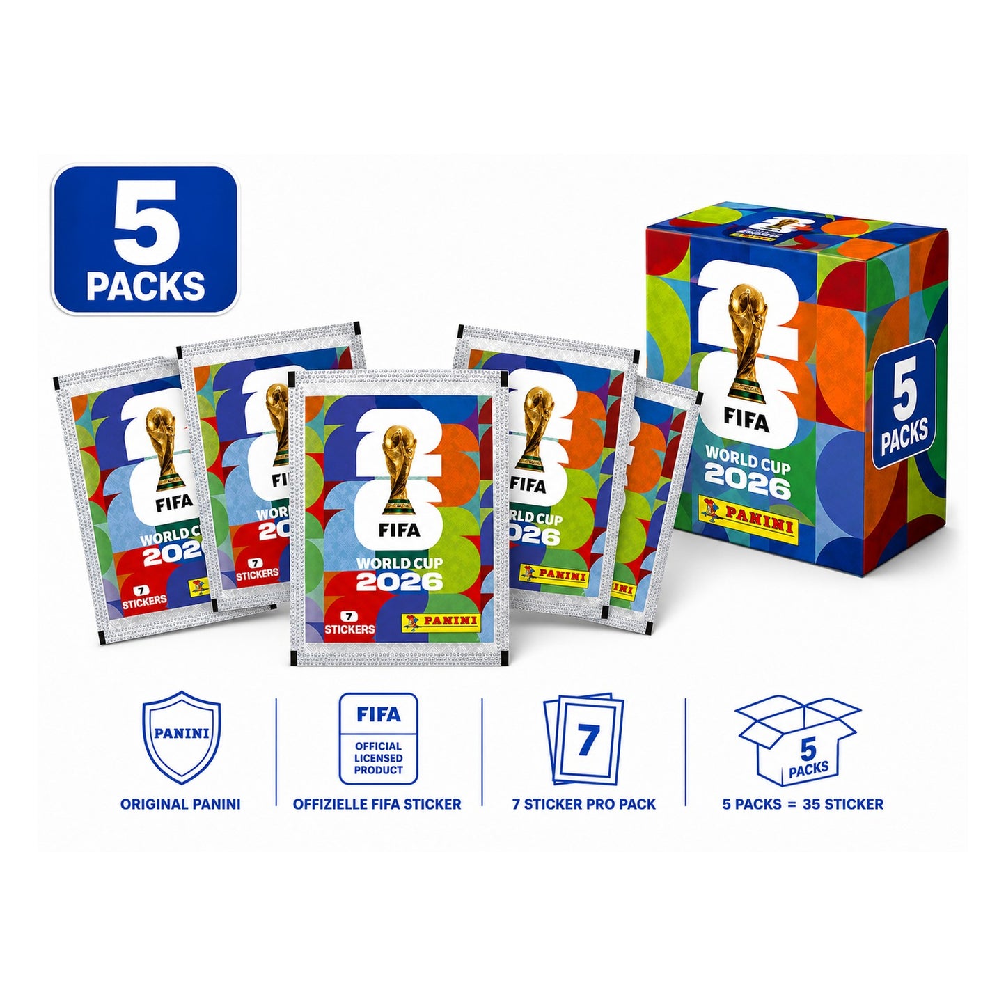 Fifa World Cup 2026 Panini Sticker - 5 Packs