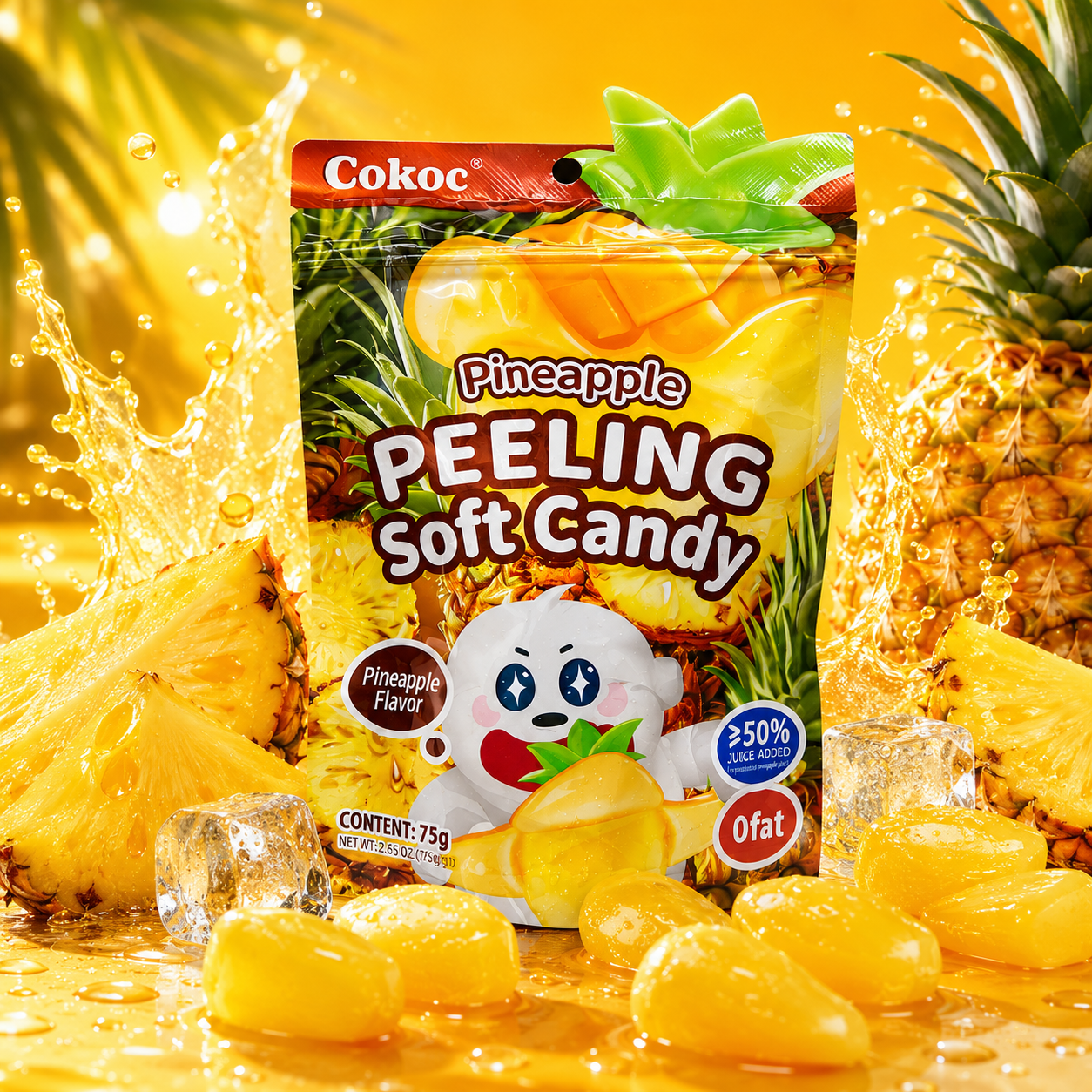 10x Cokoc Peeling Soft Candy - Pineapple - 75g