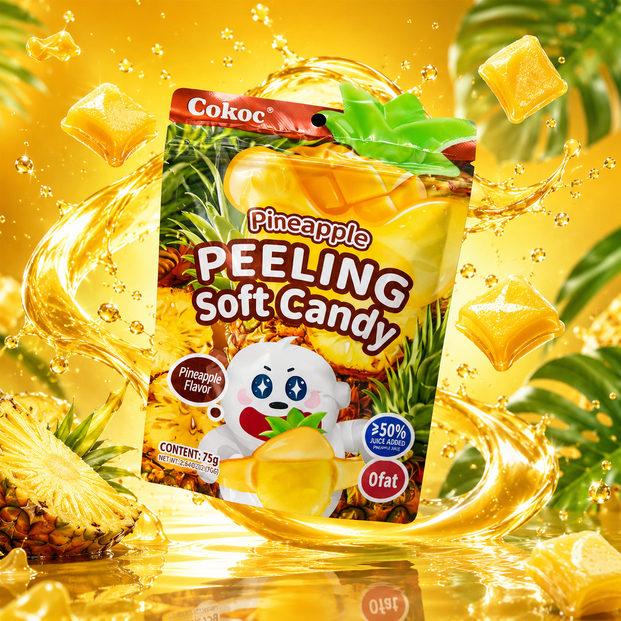 10x Cokoc Peeling Soft Candy - Pineapple - 75g