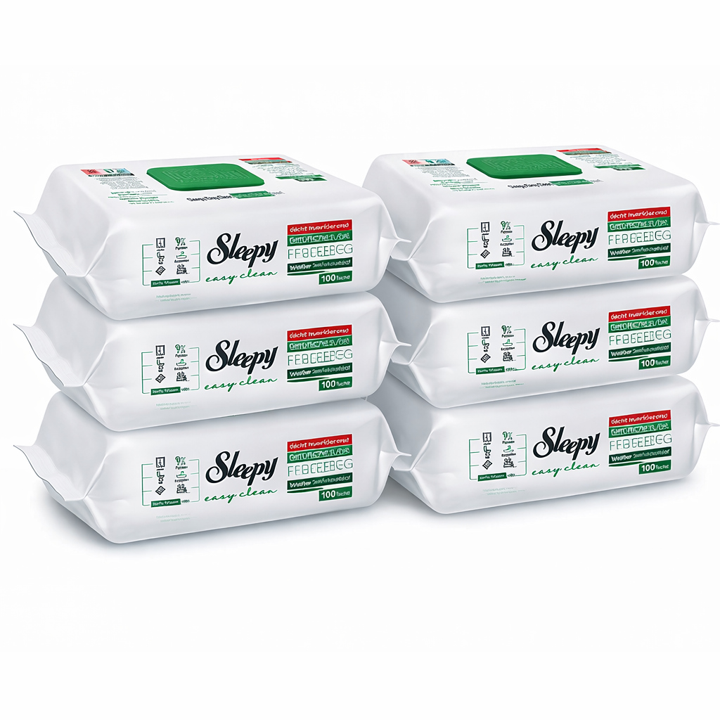 6x Sleepy Reinigungstücher - Weiße Seife