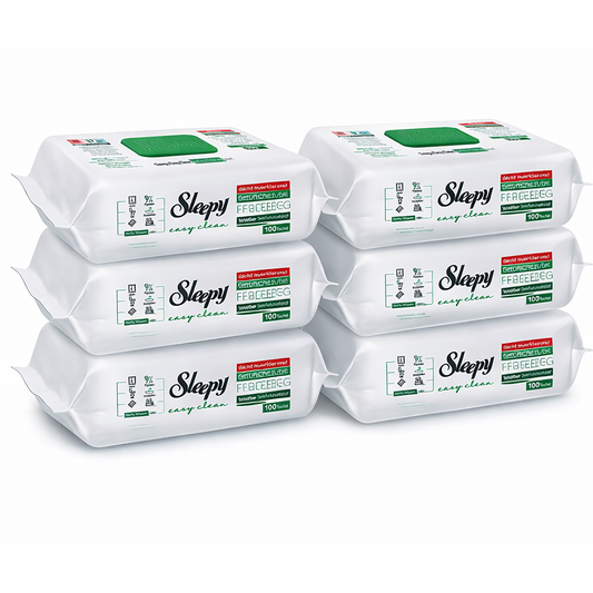 6x Sleepy Reinigungstücher - Weiße Seife