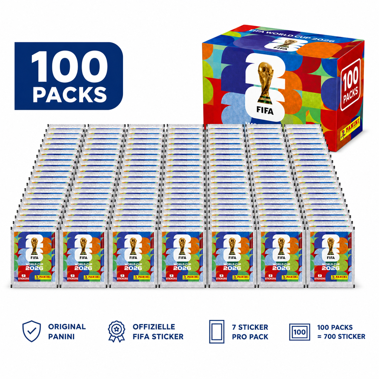 Fifa World Cup 2026 Panini Sticker - 100 Packs