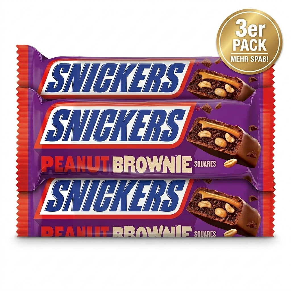 3x Snickers - Peanut Brownie 50g