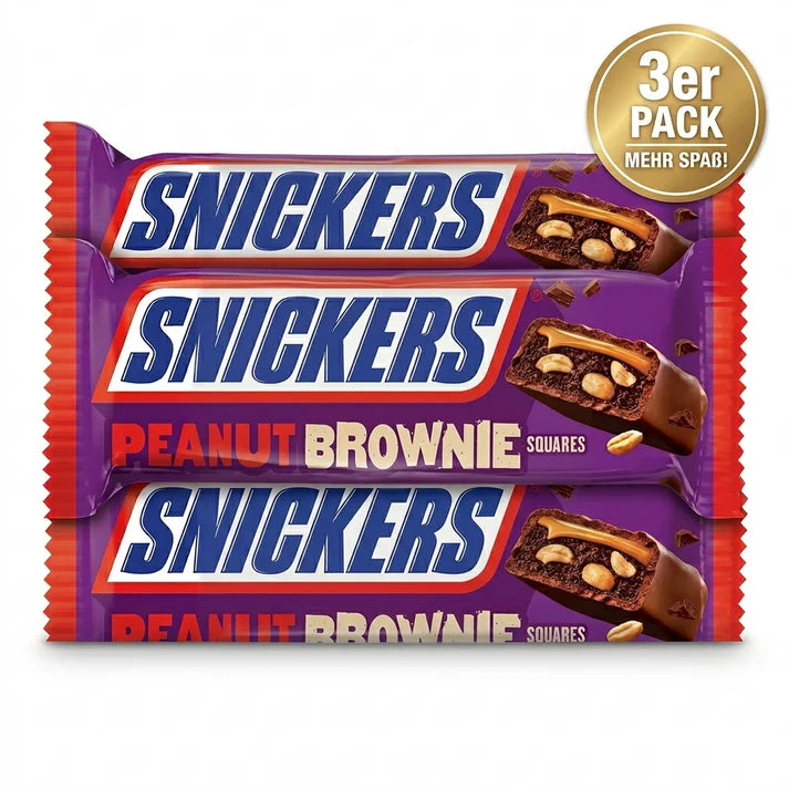 3x Snickers - Peanut Brownie 50g