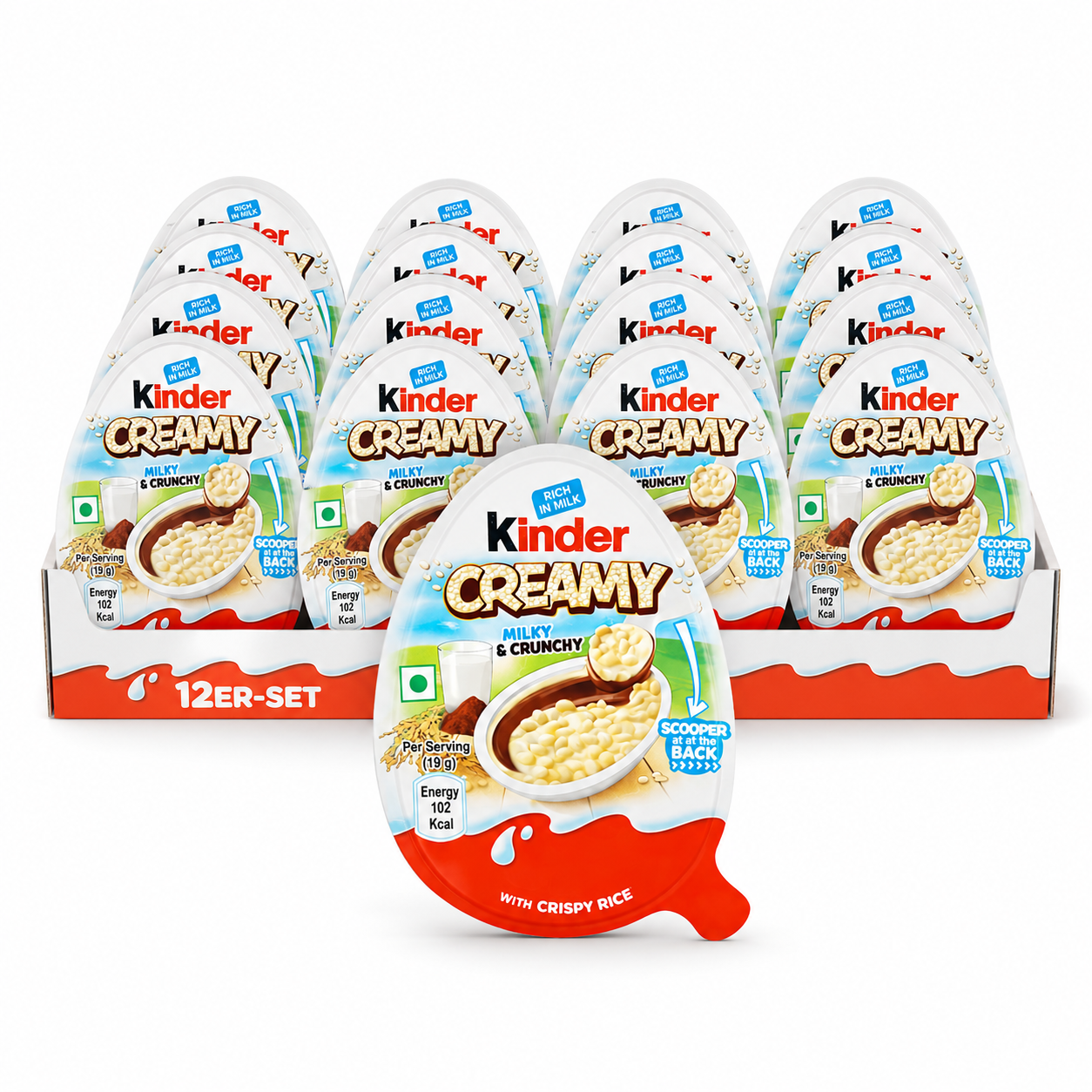 12x Kinder Creamy - Milky & Crunchy 19g