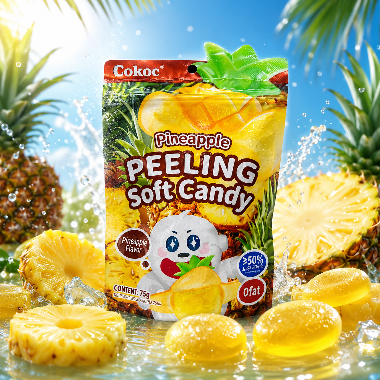 10x Cokoc Peeling Soft Candy - Pineapple - 75g
